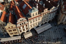 Panorama de la torre hacia el  casco antiguo de Praga (Panorama de la torre al Staroměstské náměstí)